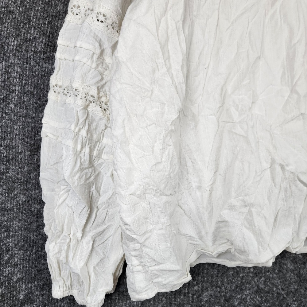 The Pioneer Woman Peasant Blouse Women XXL Crochet Lace Ruffle TPW2510147847L - Picture 5 of 9